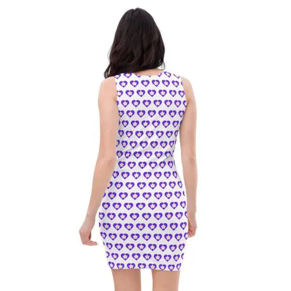 Women's Flower Purple Heart Bodycon Dress - Image 4