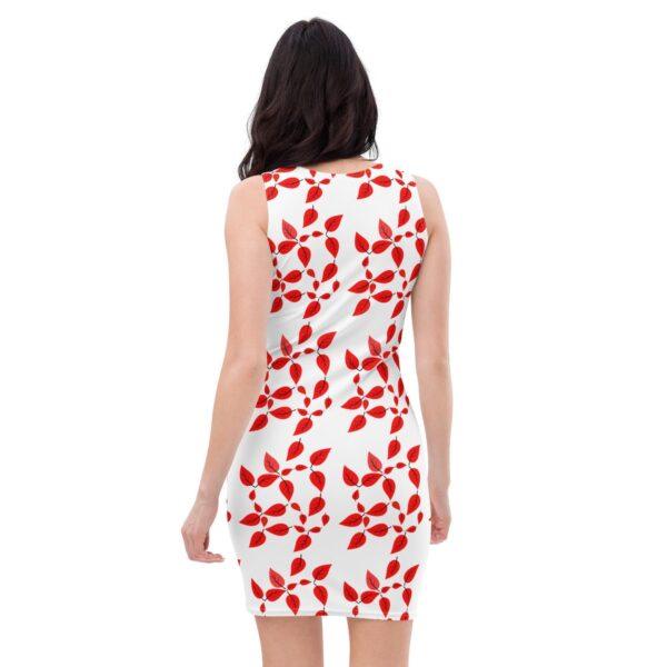 Women's Red Leaf Bodycon Dress - Image 2