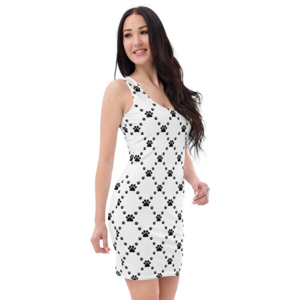 Women's Black Paw Print Bodycon Dress - Image 2