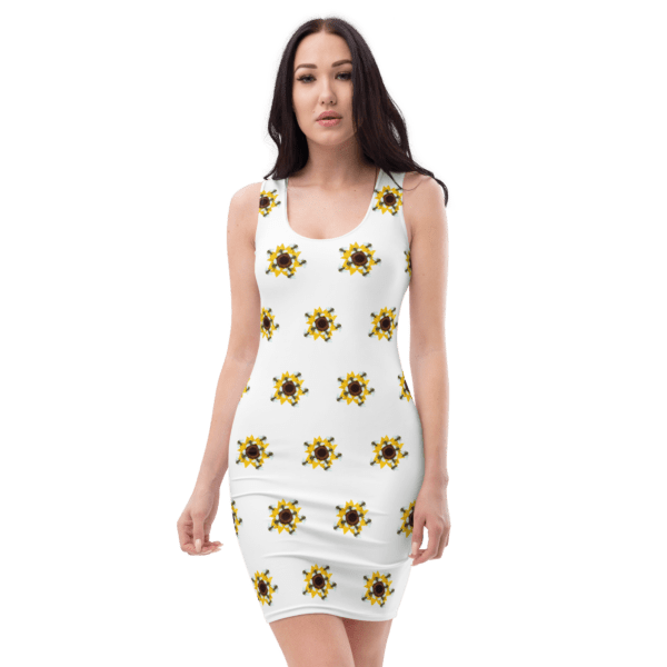 Women's Bee Sunflower Bodycon Dress