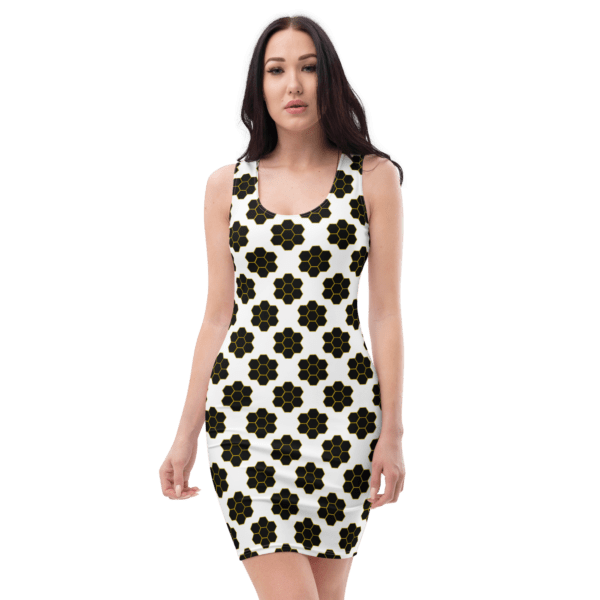 Women's Black Honeycomb Bodycon Dress