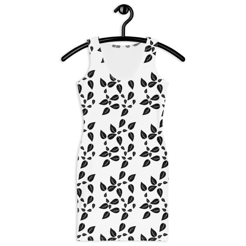 black-leaf-womens-bodycon-dress