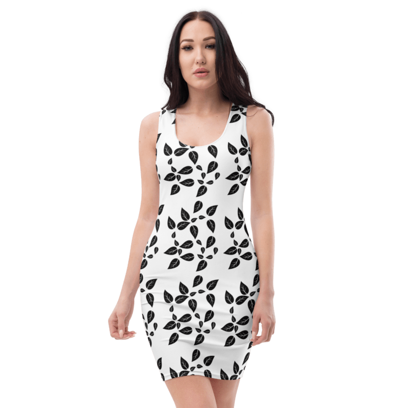 black-leaf-womens-bodycon-dress