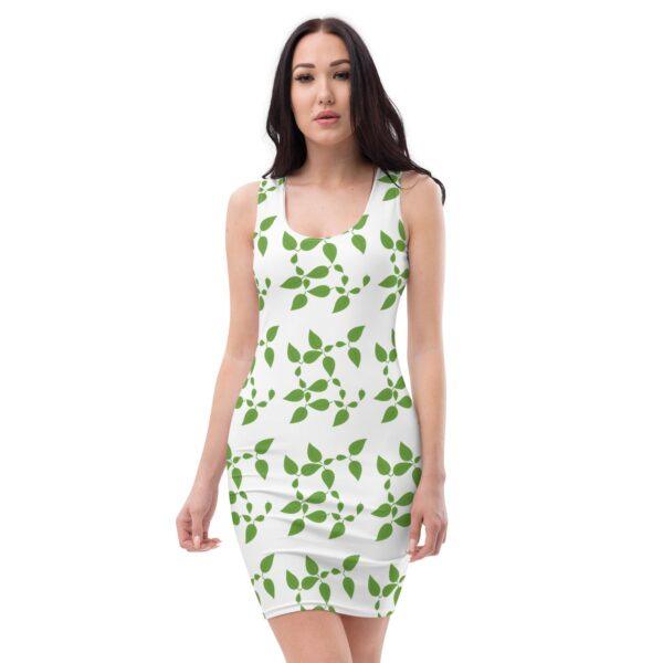 womens-green-leaf-bodycon-dress