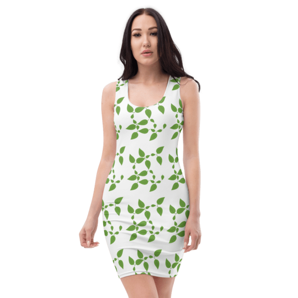 Women's Green Leaf Bodycon Dress