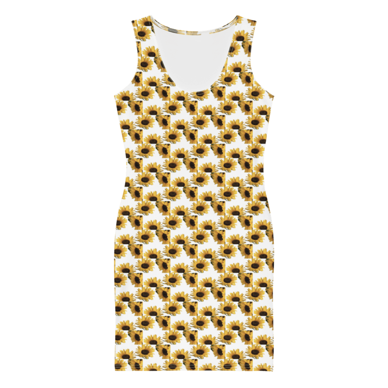 sunflower-print-womens-bodycon-dress