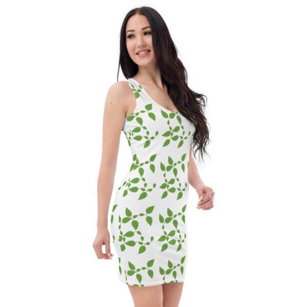 womens-green-leaf-bodycon-dress