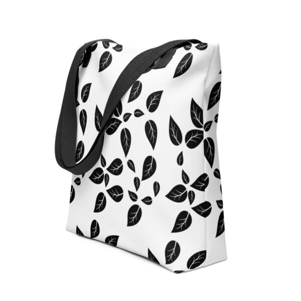 black-leaf-polyester-tote-bag