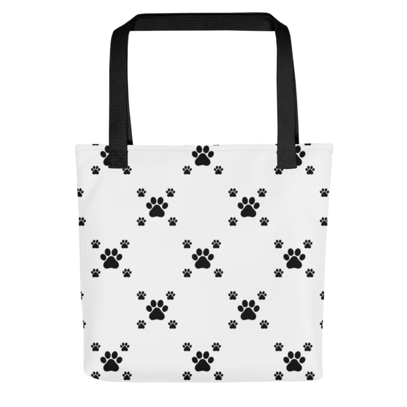 black-paw-print-tote-bag