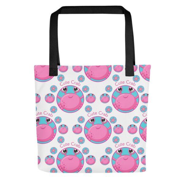 cute-pink-crab-polyester-tote-bag