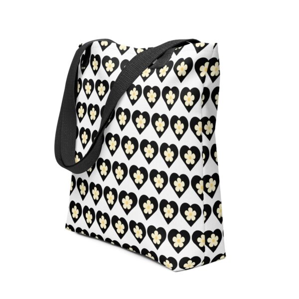 flower-black-heart-polyester-tote-bag