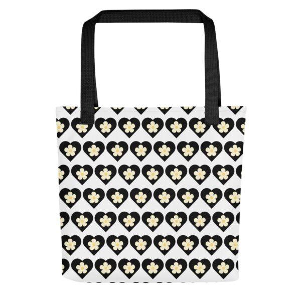 flower-black-heart-polyester-tote-bag