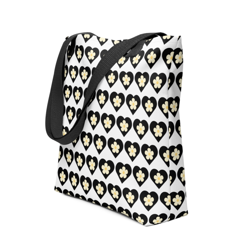 flower-black-heart-tote-bag