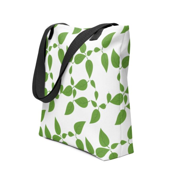 green-leaf-polyester-tote-bag