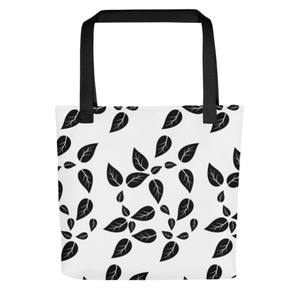 Black Leaf Tote Polyester Bag