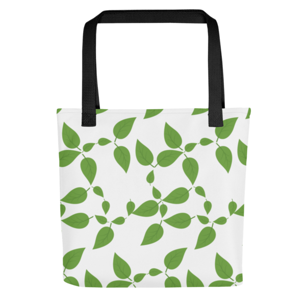 Green Leaf Polyester Tote Bag