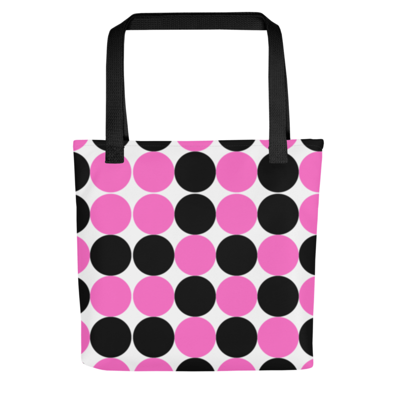 pink-black-spotted-tote-bag