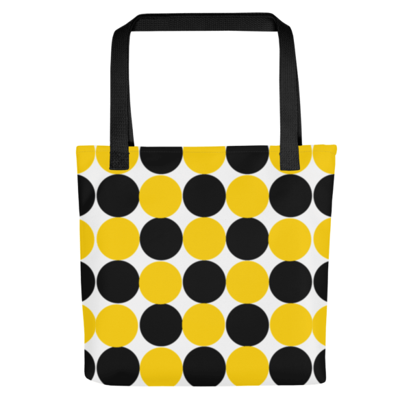 Yellow and Black Spotted Polyester Tote Bag