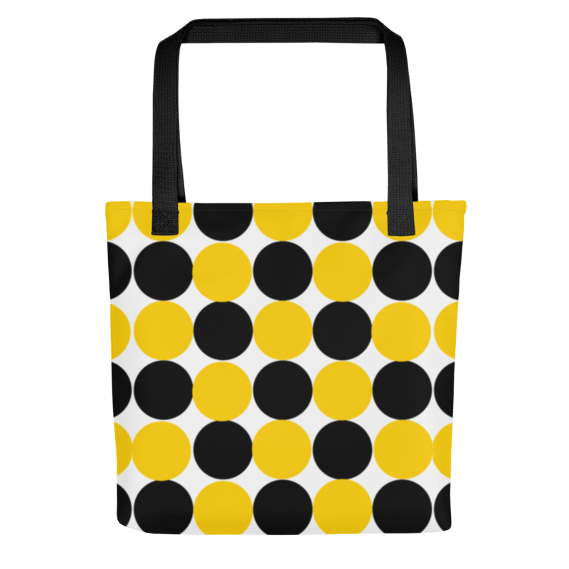 yellow-black-spotted-tote-bag