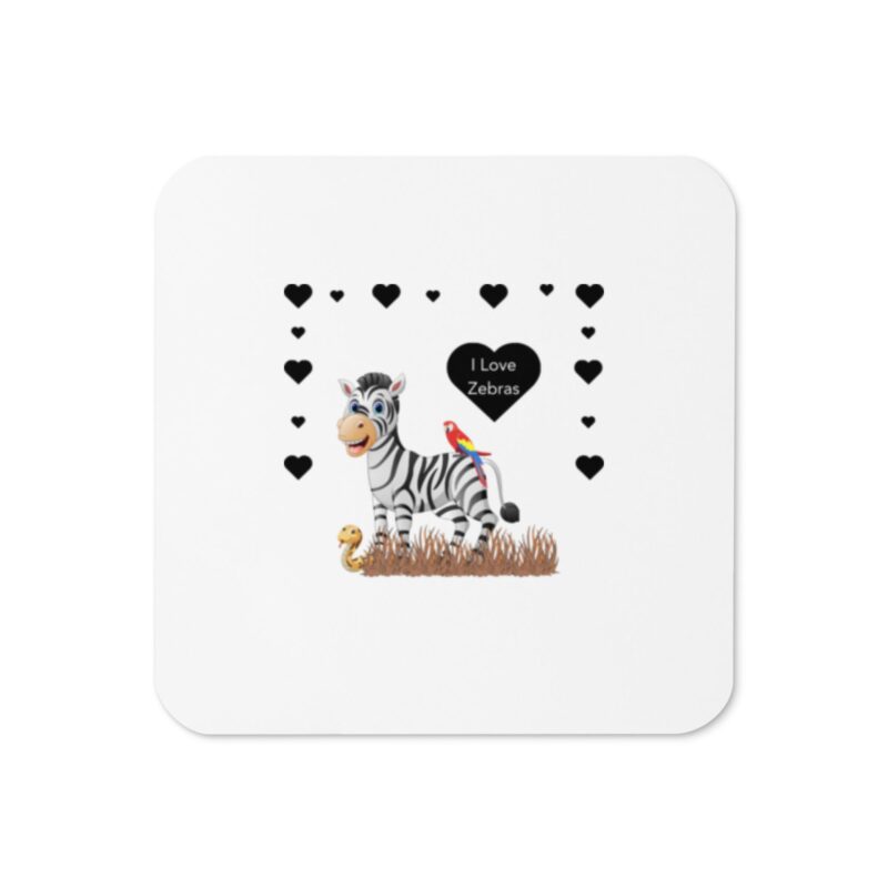 I Love Zebras Drinks Coaster