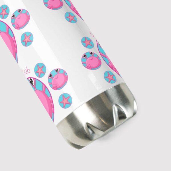 Cute Pink Crab Stainless Steel Water Bottle 17oz