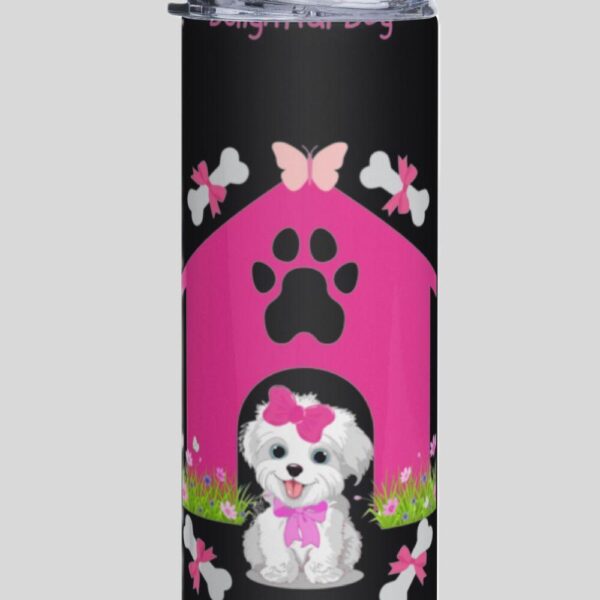 Black 20oz Delightful Dog Print Drinks Tumbler 