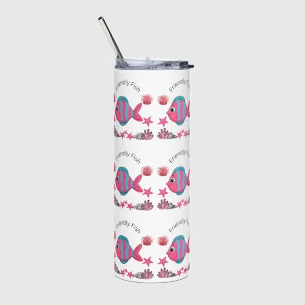 Friendly Fish Stainless Steel Drinks Tumbler 20oz