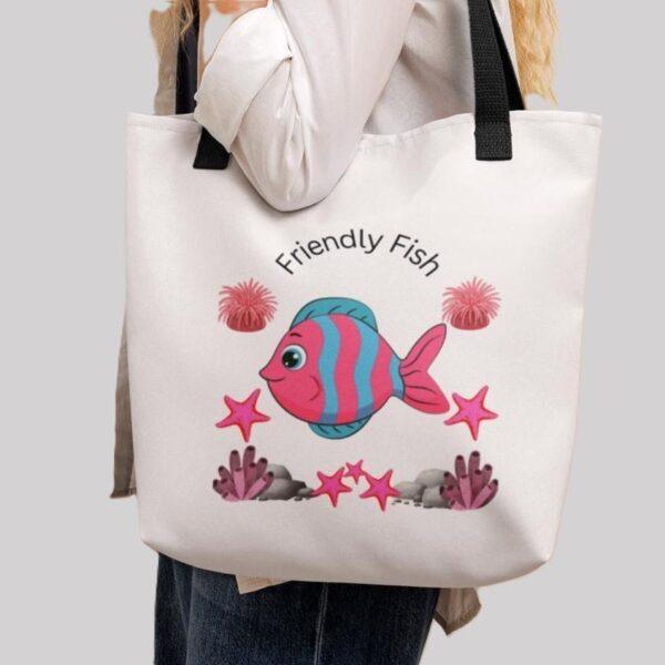 Friendly Fish Polyester Tote Bag