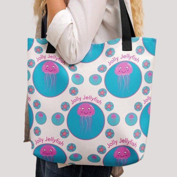 Jolly Jellyfish Polyester Tote Bag