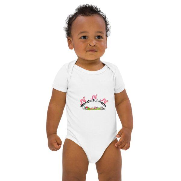 wonderful-pink-worm-eco-baby-bodysuit