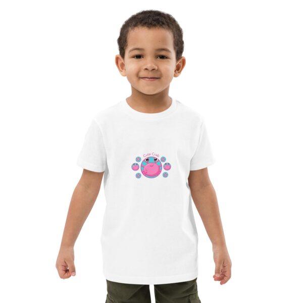 Organic Cotton Cute Pink Crab Childrens T-shirt - Image 3