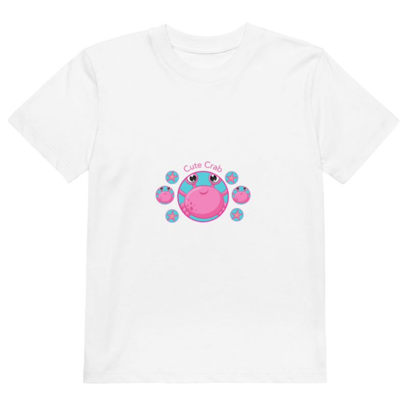 cute-pink-crab-organic-cotton-childrens-t-shirt