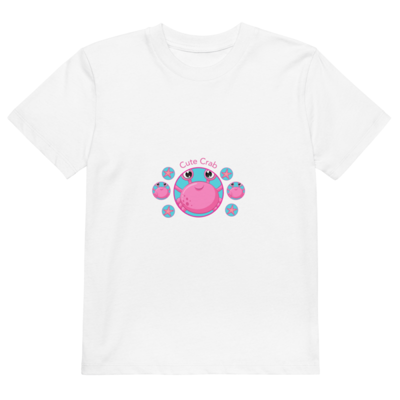 cute-pink-crab-organic-cotton-childrens-t-shirt