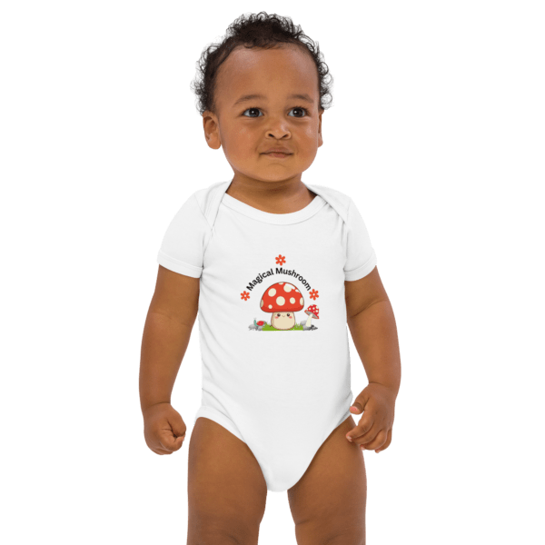 Organic Cotton Magical Mushroom Baby Bodysuit