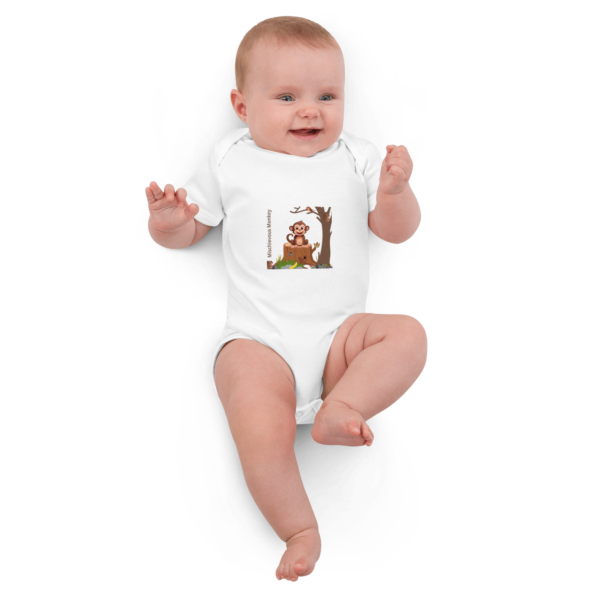 Organic Cotton Mischievous Monkey Baby Bodysuit