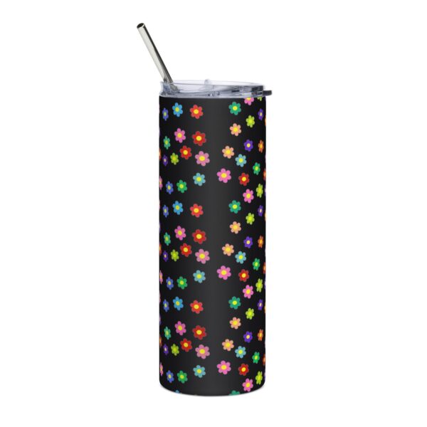 Multi-coloured Flowers Stainless Steel Drinks Tumbler 20oz - Image 2