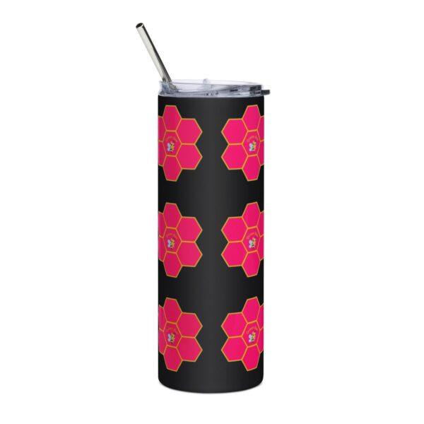 Queen Bee Pink Honeycomb Stainless Steel Drinks Tumbler 20oz - Image 2