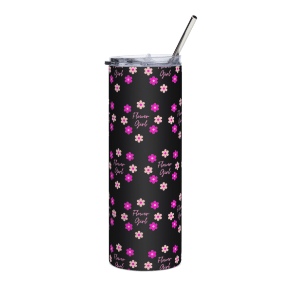 Pink Flower Girl Stainless Steel Drinks Tumbler 20oz