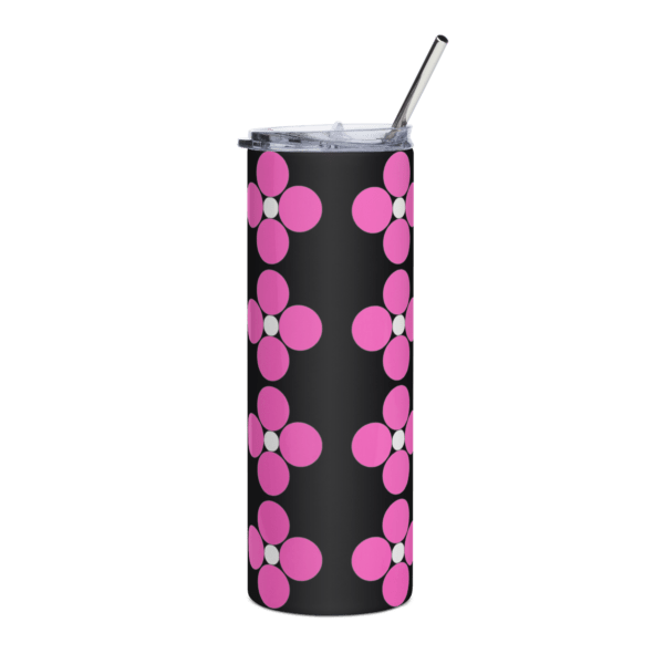 Pink Flowers Stainless Steel Drinks Tumbler 20oz