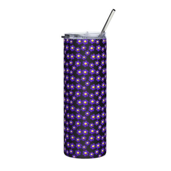 Purple Flower Stainless Steel Drinks Tumbler 20oz