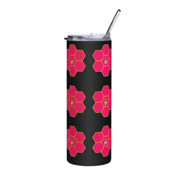 Queen Bee Pink Honeycomb Stainless Steel Drinks Tumbler 20oz