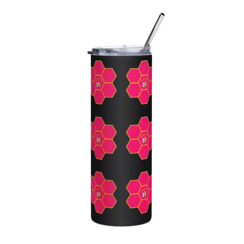 Queen Bee Pink Honeycomb 20oz Black Drinks Tumbler