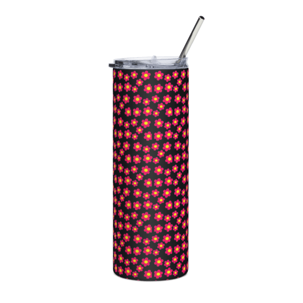 Red Flower Stainless Steel Drinks Tumbler 20oz