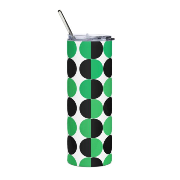 Green and Black Spotted Stainless Steel Drinks Tumbler 20oz - Image 2