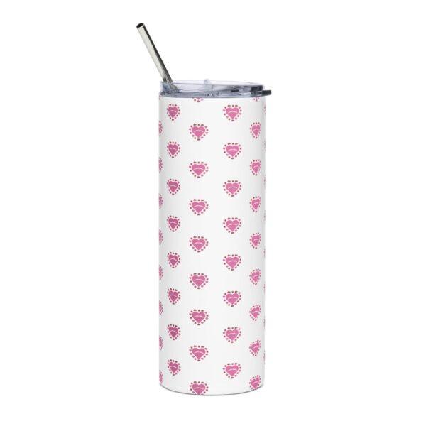 Lovable Ladybird Pink Heart Stainless Steel Drinks Tumbler 20oz - Image 4