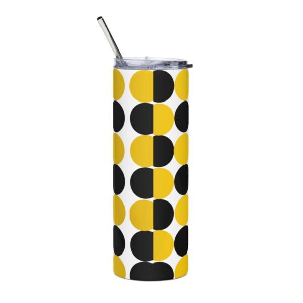 Yellow and Black Spotted Stainless Steel Drinks Tumbler 20oz - Image 2