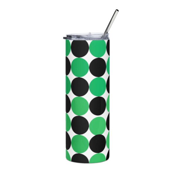 Green and Black Spotted Stainless Steel Drinks Tumbler 20oz