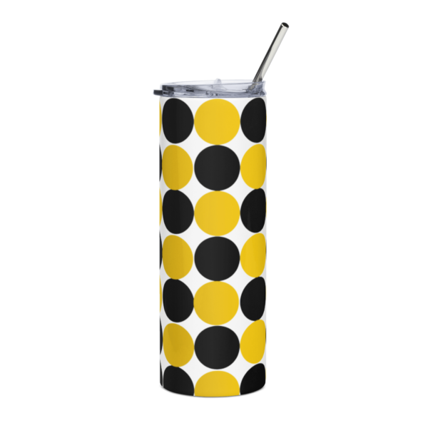 Yellow and Black Spotted Stainless Steel Drinks Tumbler 20oz