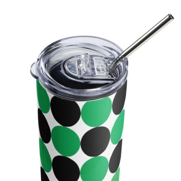 Green and Black Spotted Stainless Steel Drinks Tumbler 20oz - Image 4