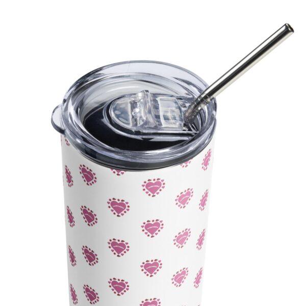 Lovable Ladybird Pink Heart Stainless Steel Drinks Tumbler 20oz - Image 6